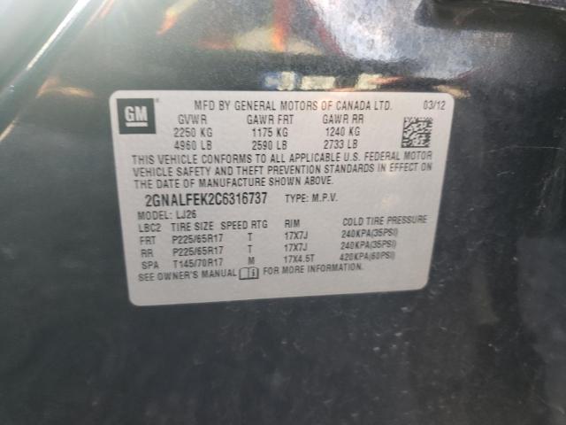 Photo 10 from auction – 2012 CHEVROLET EQUINOX LT with VIN 2GNALFEK2C6316737