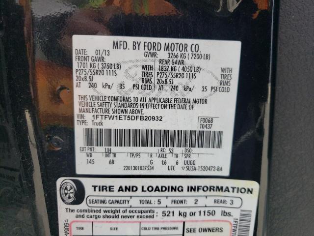 Photo 10 from auction – 2013 FORD F150 SUPER with VIN 1FTFW1ET5DFB20932