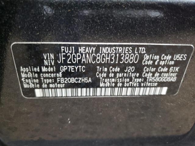 Photo 10 from auction – 2016 SUBARU CROSSTREK with VIN JF2GPANC8GH313880