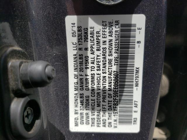 Photo 10 from auction – 2014 HONDA CIVIC LX with VIN 19XFB2F59EE050607