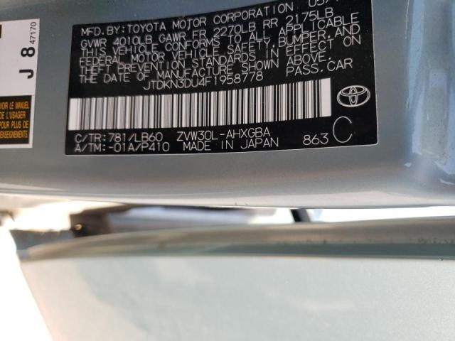 Photo 10 from auction – 2015 TOYOTA PRIUS with VIN JTDKN3DU4F1958778