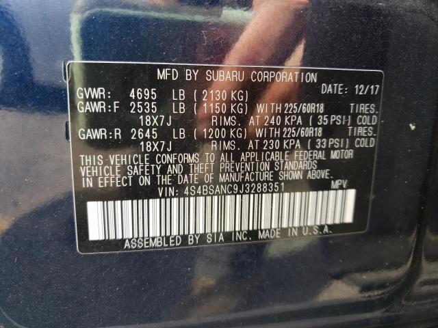 Photo 10 from auction – 2018 SUBARU OUTBACK 2. with VIN 4S4BSANC9J3288351
