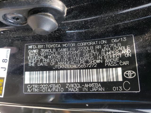 Photo 10 from auction – 2013 TOYOTA PRIUS with VIN JTDKN3DU4D5657272