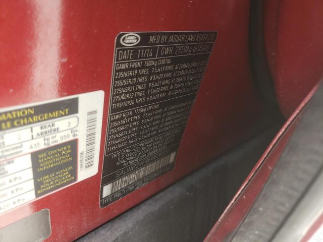 Photo 10 from auction – 2015 LAND ROVER RANGE ROVE with VIN SALWR2VF4FA606356