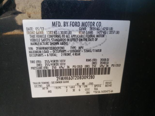 Photo 10 from auction – 2013 FORD FLEX LIMIT with VIN 2FMHK6DT2DBD09280
