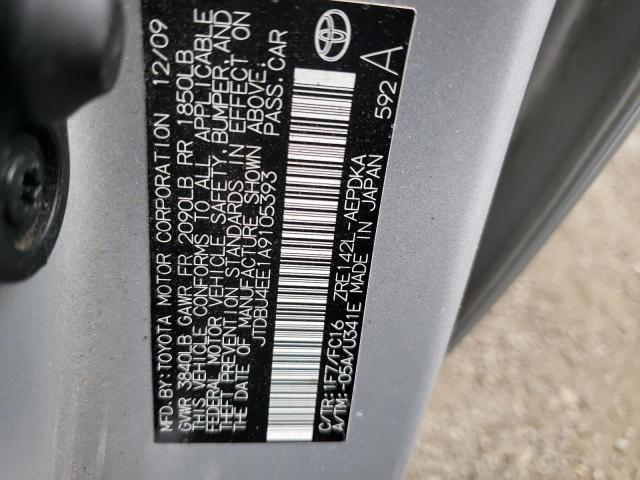 Photo 10 from auction – 2010 TOYOTA COROLLA BA with VIN JTDBU4EE1A9105393