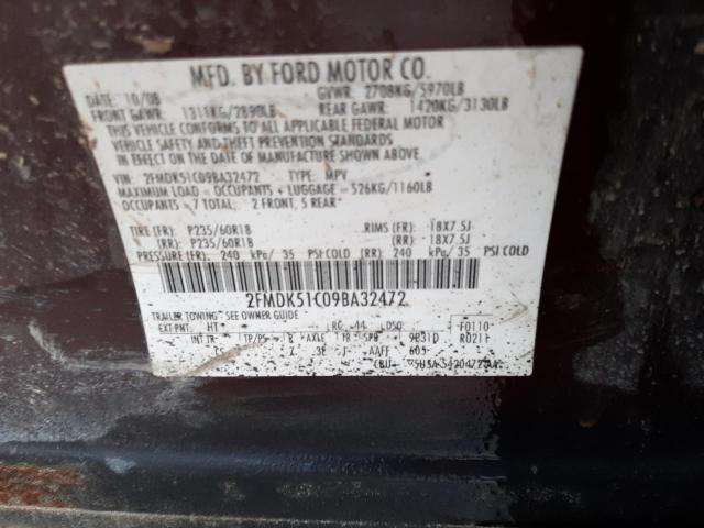 Photo 10 from auction – 2009 FORD FLEX SE with VIN 2FMDK51C09BA32472