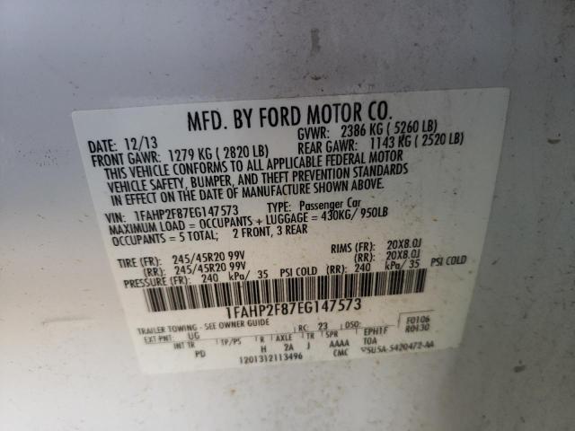 Photo 10 from auction – 2014 FORD TAURUS LIM with VIN 1FAHP2F87EG147573