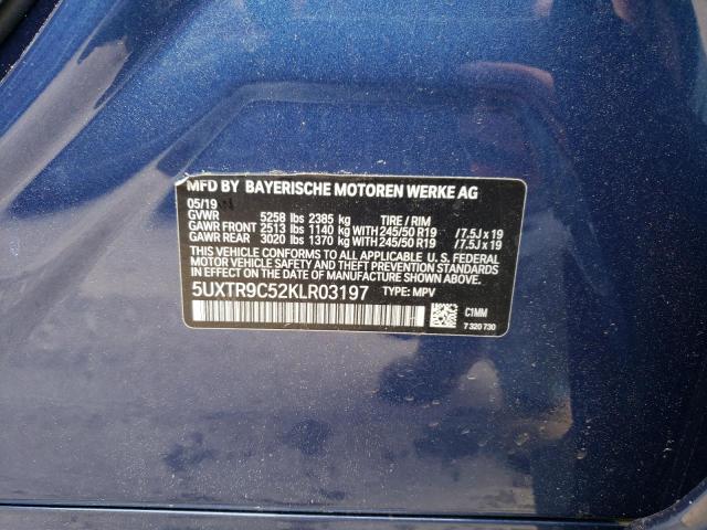 Photo 10 from auction – 2019 BMW X3 XDRIVE3 with VIN 5UXTR9C52KLR03197
