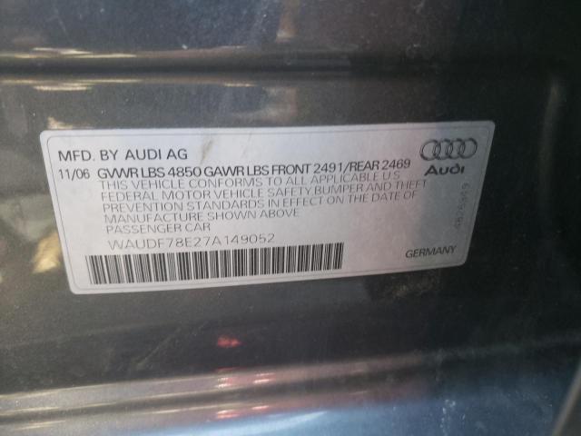 Photo 10 from auction – 2007 AUDI A4 2.0T QU with VIN WAUDF78E27A149052