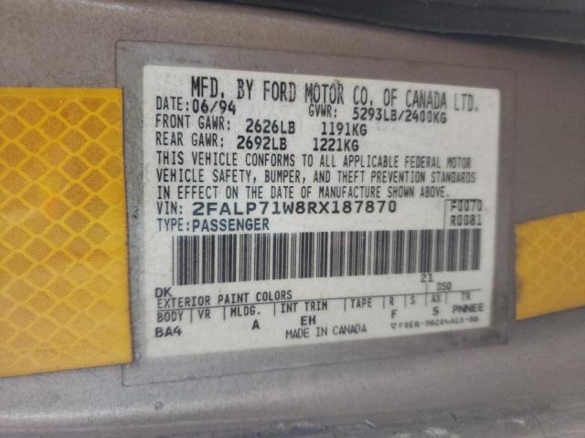 Photo 10 from auction – 1994 FORD CROWN VICT with VIN 2FALP71W8RX187870