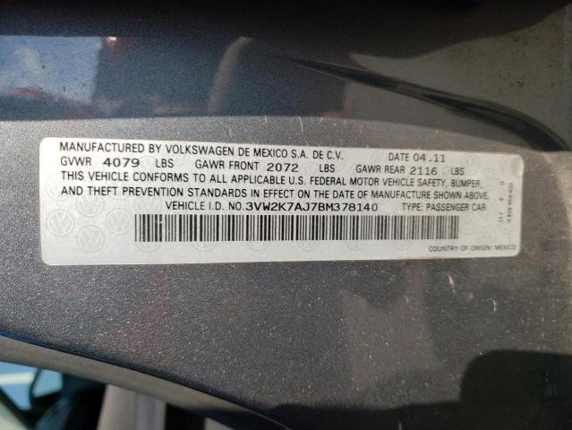 Photo 10 from auction – 2011 VOLKSWAGEN JETTA BASE with VIN 3VW2K7AJ7BM378140