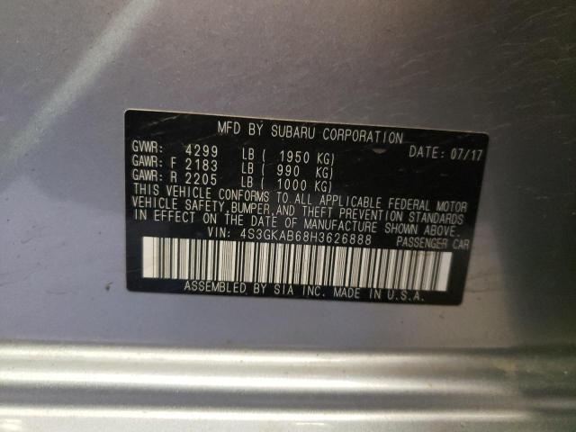 Photo 10 from auction – 2017 SUBARU IMPREZA PR with VIN 4S3GKAB68H3626888