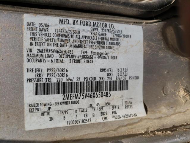 Photo 10 from auction – 2006 MERCURY GRAND MARQ with VIN 2MEFM75V46X650485