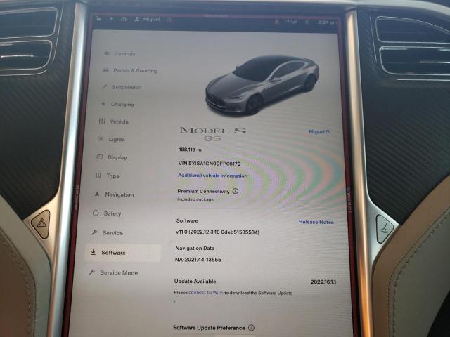 Photo 8 from auction – 2013 TESLA MODEL S with VIN 5YJSA1CN0DFP06170