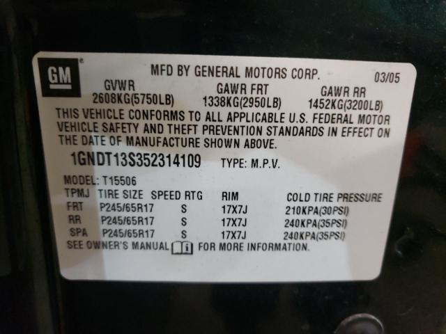 Photo 10 from auction – 2005 CHEVROLET TRAILBLAZE with VIN 1GNDT13S352314109