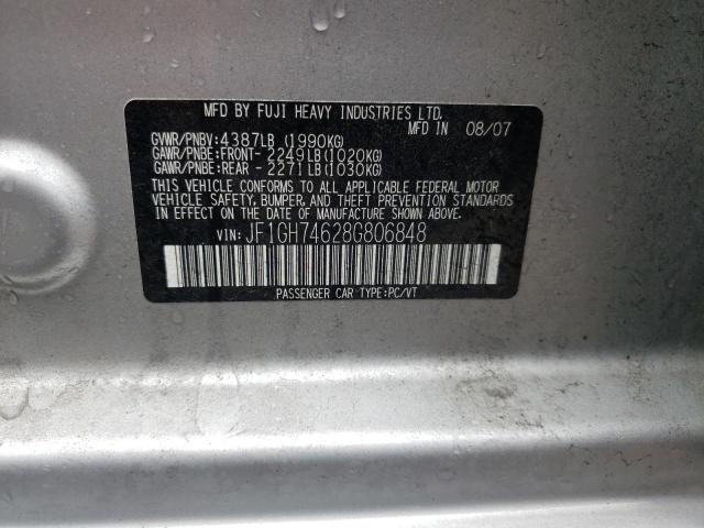 Photo 10 from auction – 2008 SUBARU IMPREZA WR with VIN JF1GH74628G806848
