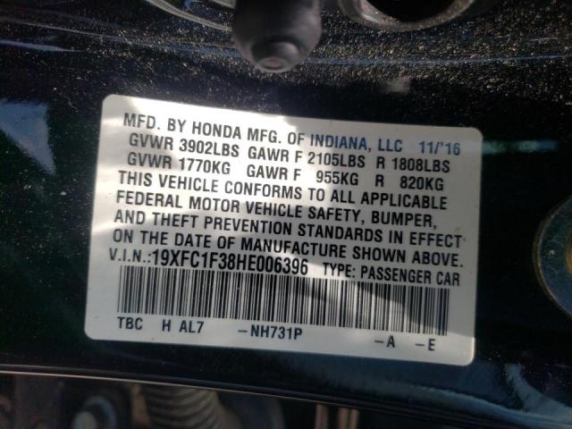 Photo 10 from auction – 2017 HONDA CIVIC EX with VIN 19XFC1F38HE006396