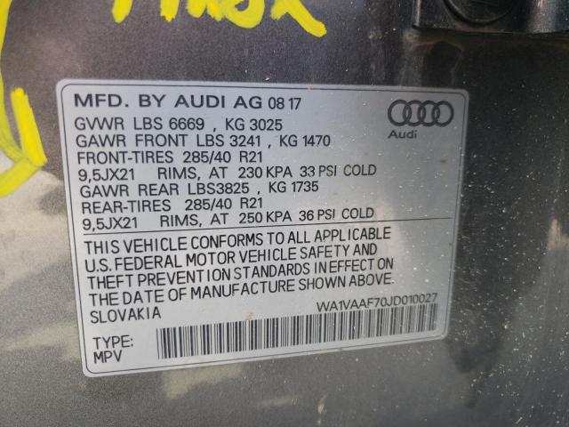 Photo 10 from auction – 2018 AUDI Q7 PRESTIG with VIN WA1VAAF70JD010027