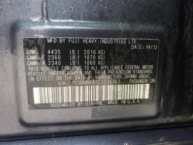 Photo 10 from auction – 2012 SUBARU LEGACY 2.5 with VIN 4S3BMBK61C3036969