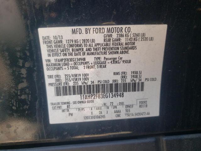 Photo 10 from auction – 2014 FORD TAURUS LIM with VIN 1FAHP2F83EG134948