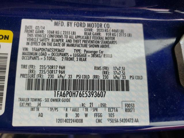 Photo 10 from auction – 2014 FORD FUSION SE with VIN 1FA6P0H76E5393607