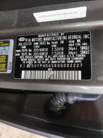 صورة رقم 10 من المزاد - 2016 KIA SORENTO EX مع VIN 5XYPHDA56GG092227