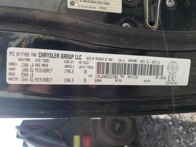 Photo 10 from auction – 2012 JEEP COMPASS with VIN 1C4NJDABXCD517863