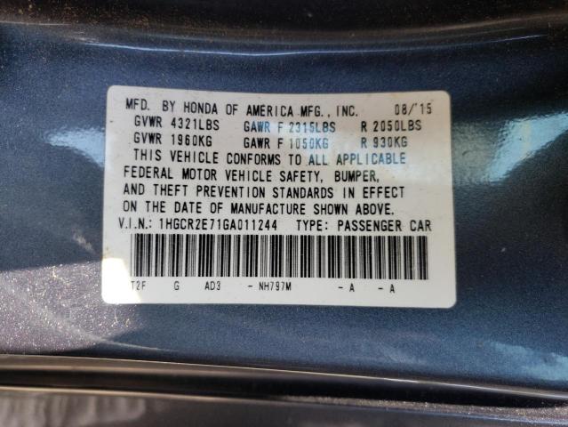 Photo 10 from auction – 2016 HONDA ACCORD EX with VIN 1HGCR2E71GA011244