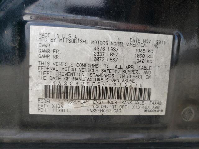 Photo 10 from auction – 2012 MITSUBISHI GALANT FE with VIN 4A32B2FF5CE013275