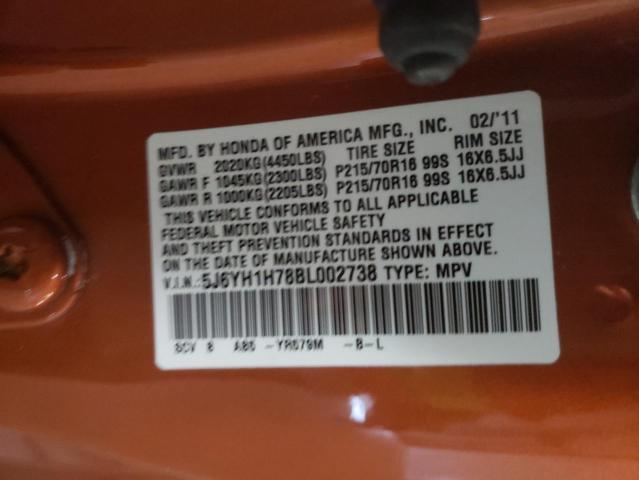 Photo 10 from auction – 2011 HONDA ELEMENT EX with VIN 5J6YH1H78BL002738