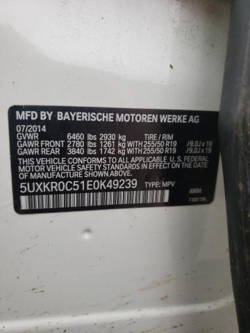 Photo 10 from auction – 2014 BMW X5 XDRIVE3 with VIN 5UXKR0C51E0K49239