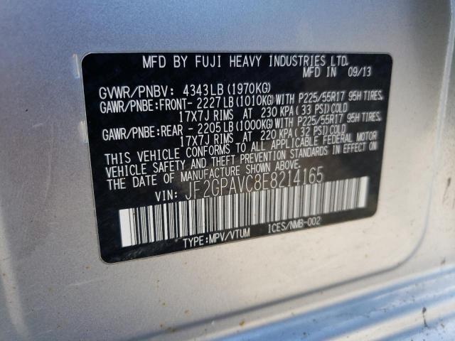 Photo 10 from auction – 2014 SUBARU XV CROSSTR with VIN JF2GPAVC8E8214165