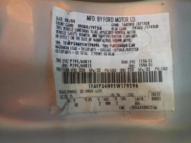 Photo 10 from auction – 2005 FORD FOCUS ZX4 with VIN 1FAFP34N95W179596