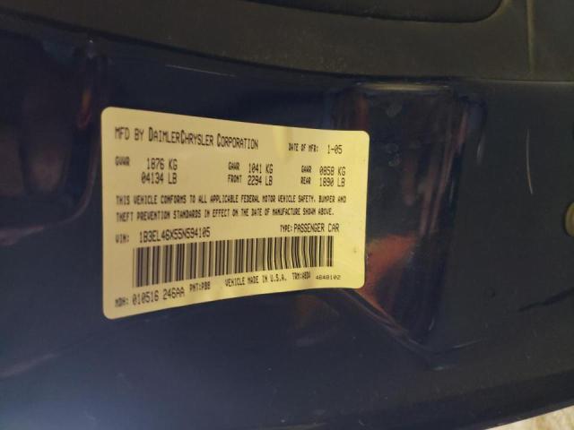 Photo 10 from auction – 2005 DODGE STRATUS SX with VIN 1B3EL46X55N594105