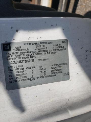 Photo 10 from auction – 2007 CHEVROLET SILVERADO with VIN 1GCEC14C17Z652123