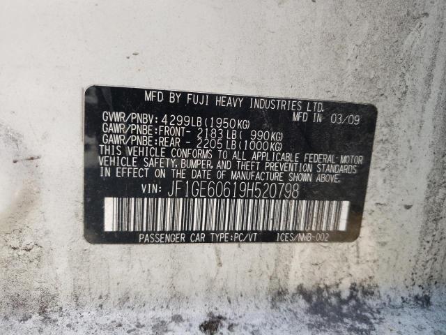 Foto 10 de la subasta – 2009 SUBARU IMPREZA 2. con VIN JF1GE60619H520798