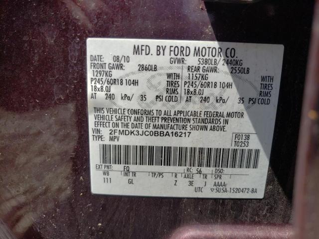 Photo 10 from auction – 2011 FORD UK with VIN 2FMDK3JC0BBA16217