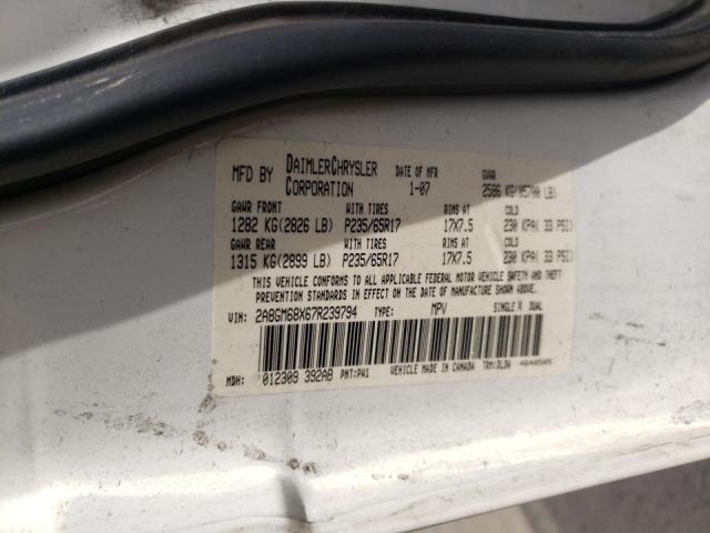 Photo 10 from auction – 2007 CHRYSLER PACIFICA T with VIN 2A8GM68X67R239794