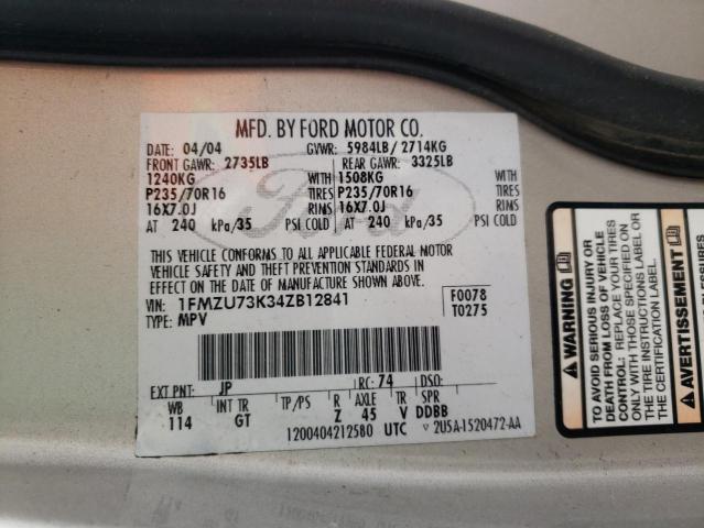 Photo 10 from auction – 2004 FORD EXPLORER X with VIN 1FMZU73K34ZB12841