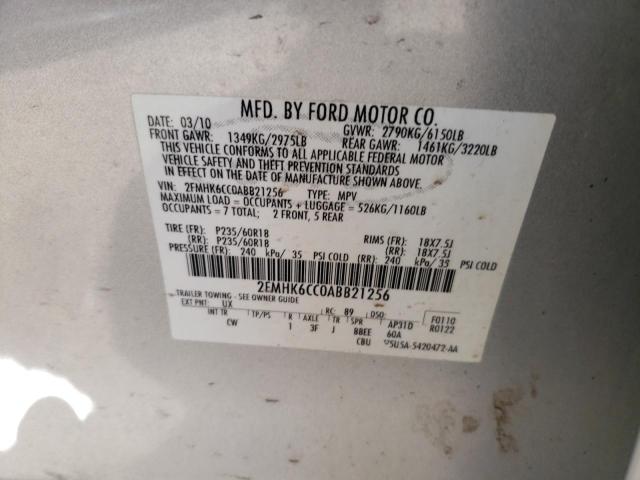 Photo 10 from auction – 2010 FORD FLEX SEL with VIN 2FMHK6CC0ABB21256