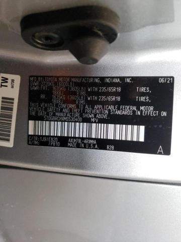 Photo 10 from auction – 2021 TOYOTA HIGHLANDER with VIN 5TDGBRCHXMS530400