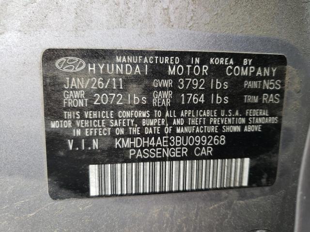 Photo 10 from auction – 2011 HYUNDAI ELANTRA GL with VIN KMHDH4AE3BU099268