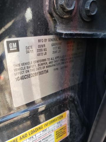 Photo 10 from auction – 2011 BUICK LACROSSE C with VIN 1G4GC5ED2BF363734
