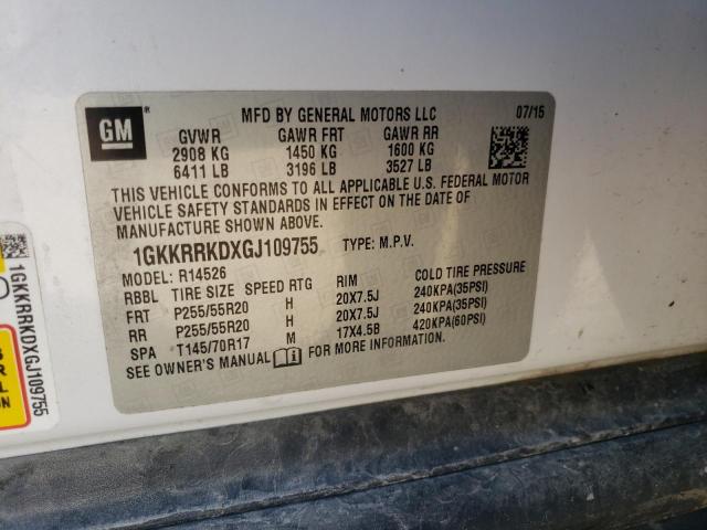 Photo 10 from auction – 2016 GMC ACADIA SLT with VIN 1GKKRRKDXGJ109755