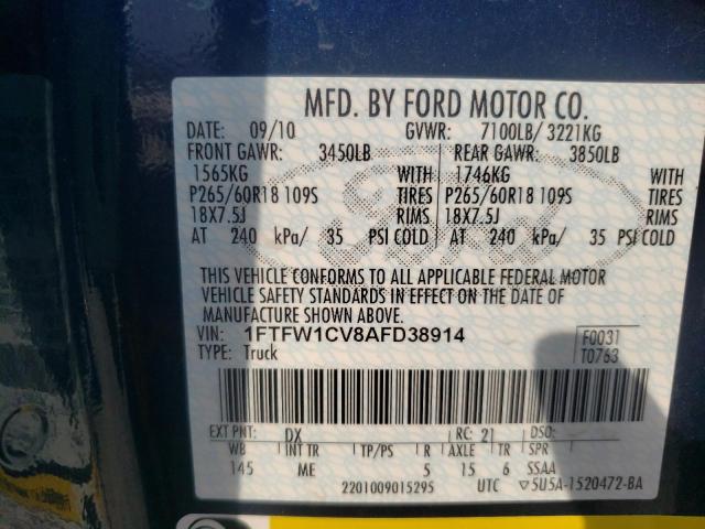 Photo 10 from auction – 2010 FORD F150 SUPER with VIN 1FTFW1CV8AFD38914
