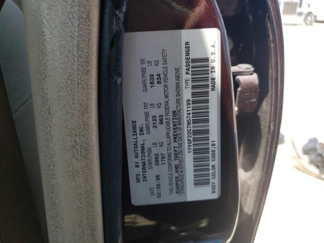 Photo 10 from auction – 1998 MAZDA 626 DX with VIN 1YVGF22C7W5741199