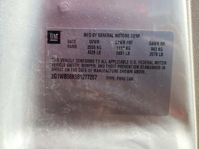 Photo 10 from auction – 2008 CHEVROLET IMPALA LS with VIN 2G1WB58K181287557