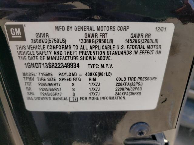 Photo 10 from auction – 2002 CHEVROLET TRAILBLAZE with VIN 1GNDT13S822348834