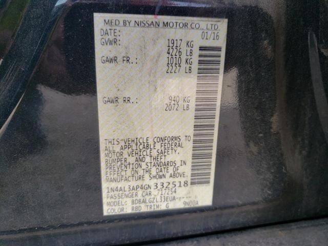 Photo 10 from auction – 2016 NISSAN ALTIMA 2.5 with VIN 1N4AL3AP4GN332518